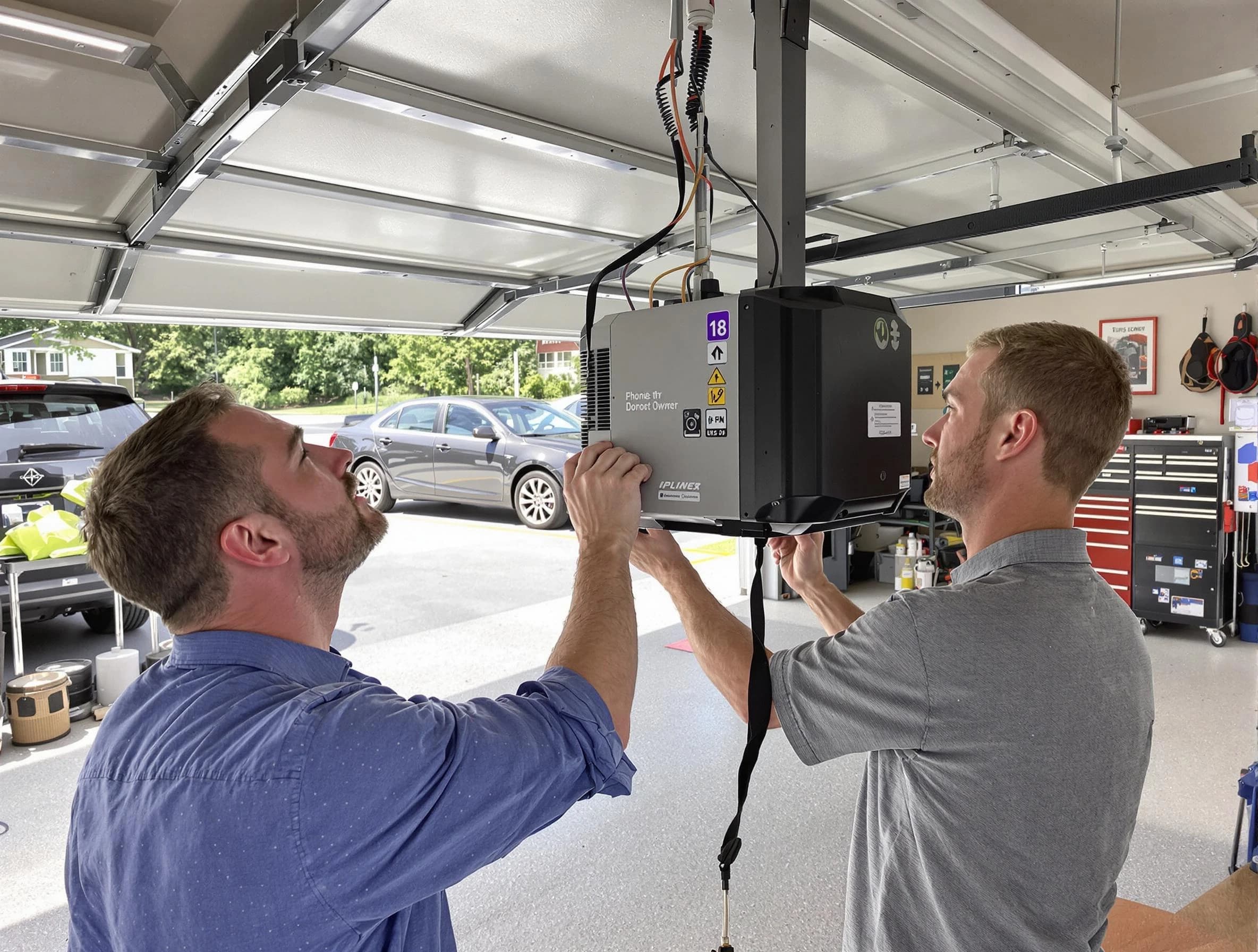 New Brunswick Garage Door Repair technician installing garage door opener in New Brunswick