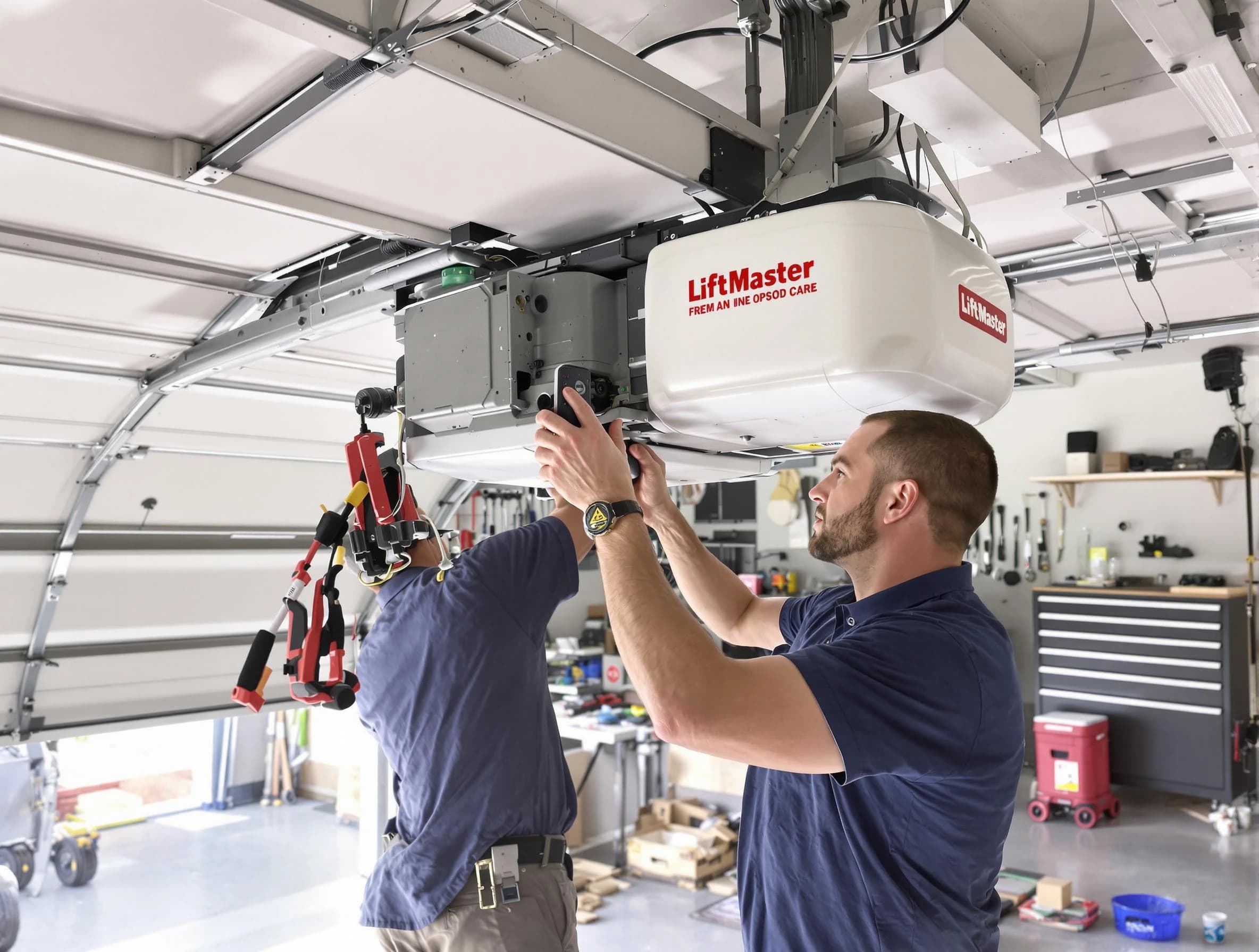 New Brunswick Garage Door Repair technician performing advanced diagnostics on garage opener in New Brunswick