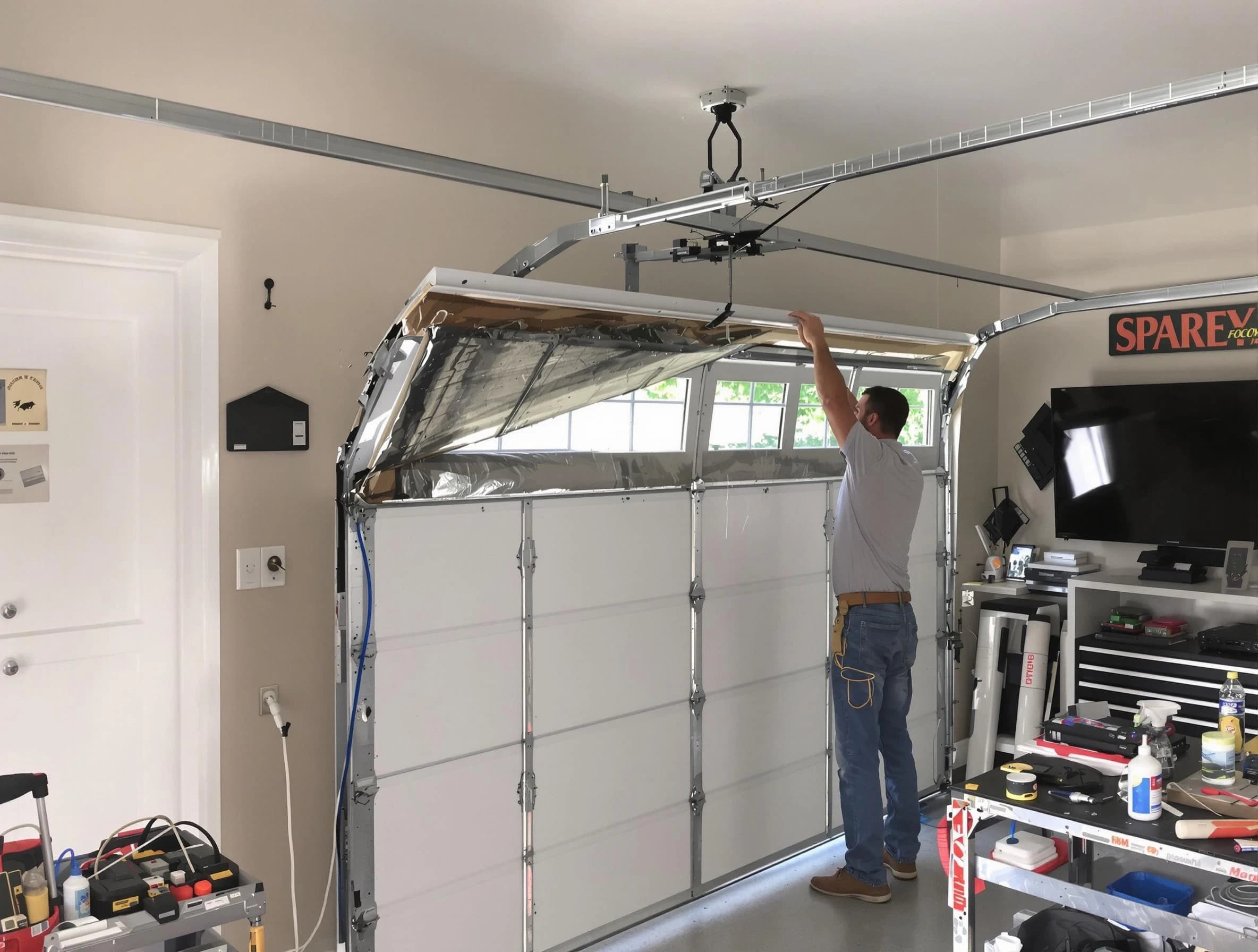 Garage door section replacement by New Brunswick Garage Door Repair in New Brunswick